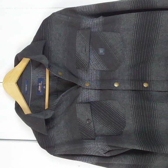 Roark Men's Black/ Gray Snap Button Plaid Flannel Heavyweight Shirt Sz.M - Picture 2 of 9